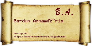 Bardun Annamária névjegykártya